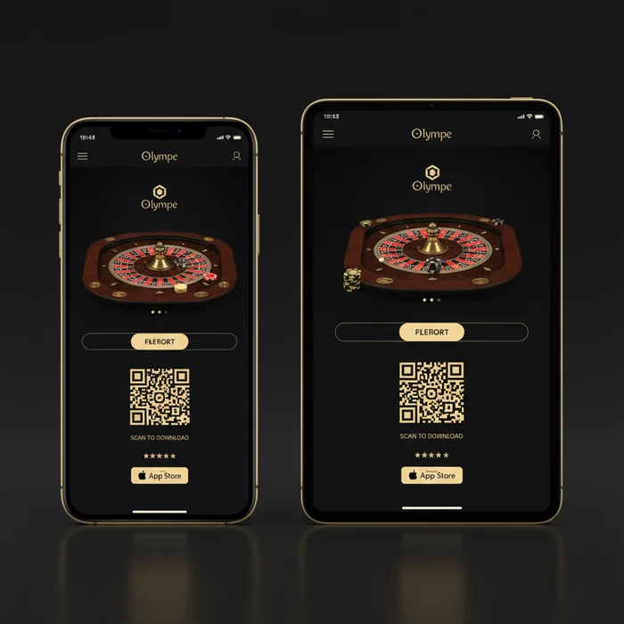 Interface mobile Olympe — affichage responsive via navigateur mobile sur smartphone
