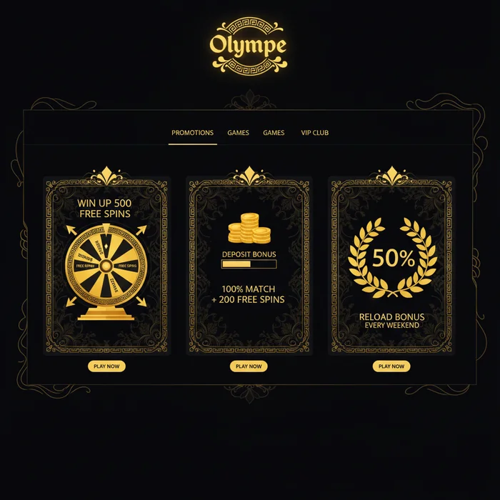 Page bonus Olympe — pack de bienvenue, conditions de mise et code promo