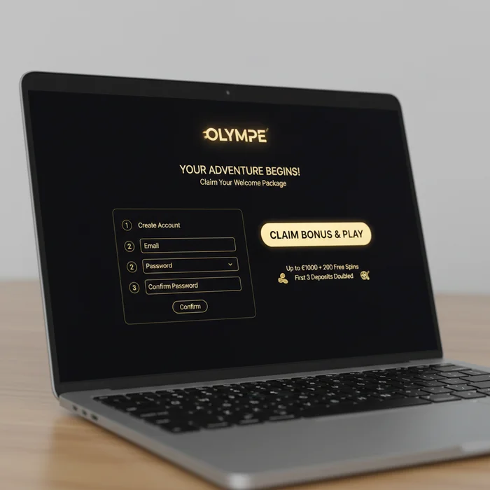 Formulaire d'inscription Olympe — création de compte avec champs email et mot de passe